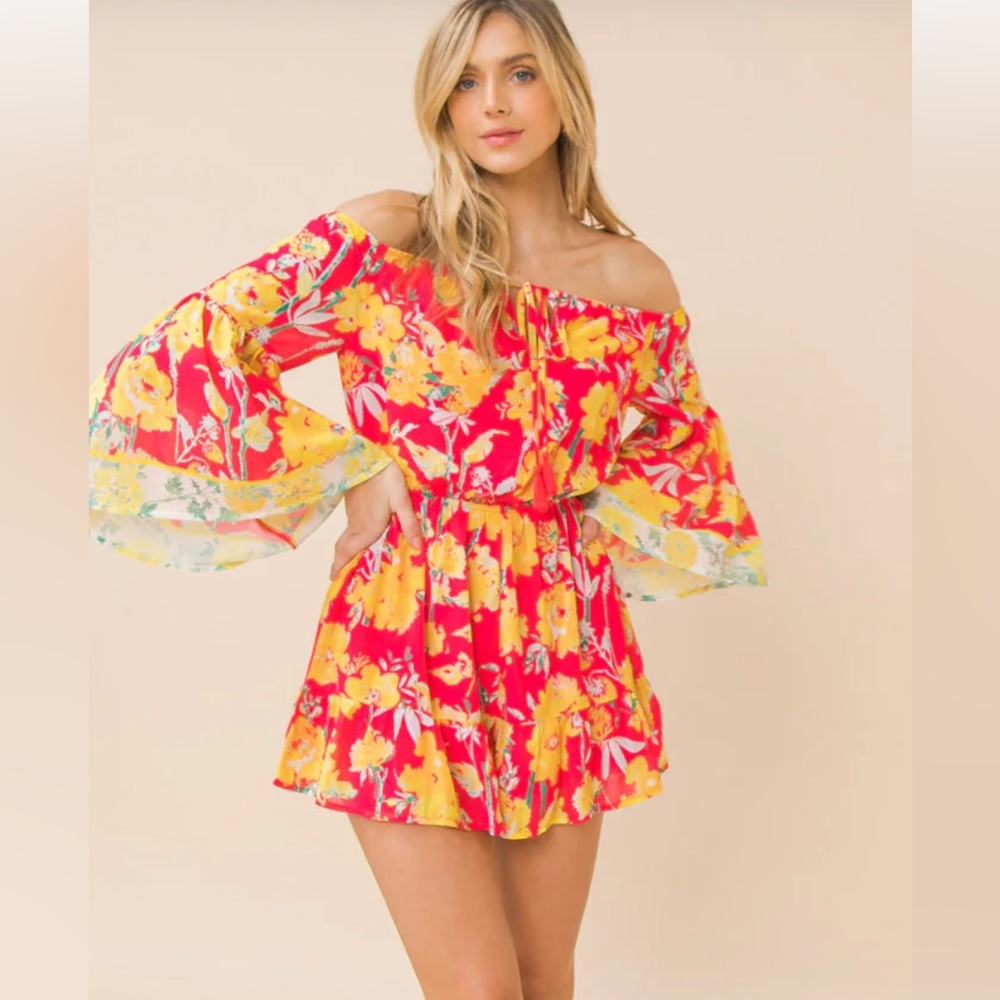 Flying Tomato “Yellow Blooms” Romper NWT